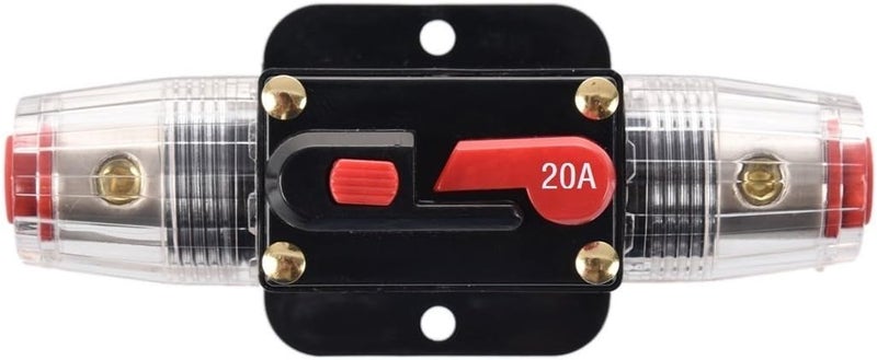 ANJOSHI Circuit Breaker 20A 20-300amp Reset Fuse Holder Inline Fuse for Car Audio and Amps Overload Protection 12V-24V DC Replace Fuses - Image 1